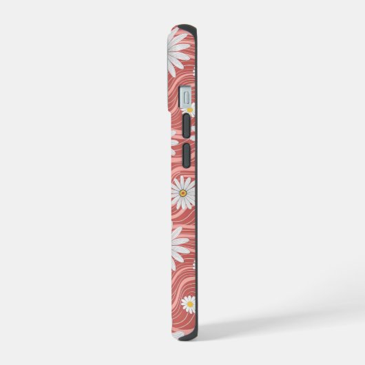Wavy Pink Daisies iPhone 15 Case (Linkerkant)