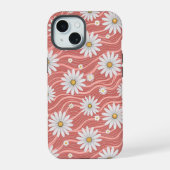 Wavy Pink Daisies iPhone 15 Case (Achterkant)