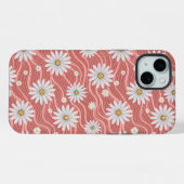 Wavy Pink Daisies iPhone Hoesje (Achterkant horizontaal)