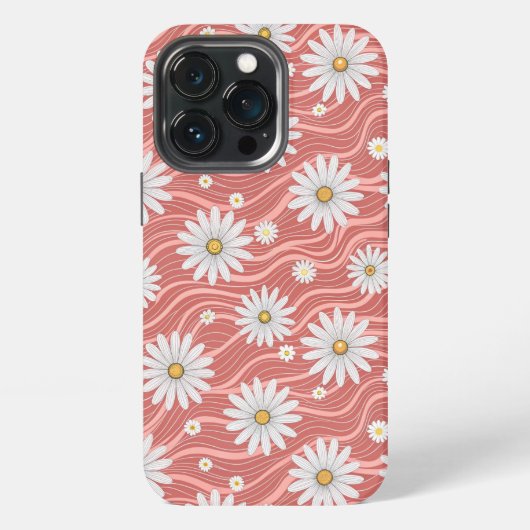 Wavy Pink Daisies iPhone Hoesje (Achterkant)