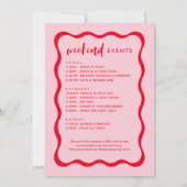 Wavy Pink en Red Bachelorette Weekend Itinerary Kaart (Achterkant)