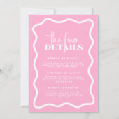 Wavy Pink Hens Party Invitation - Sonny Kaart (Achterkant)