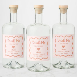 Wavy Pink Pastel Drink me Lovepotion Wedding Likeurfles Etiket