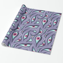 Wavy Psychedelic Horror - Paarse Evil Eye Pattern