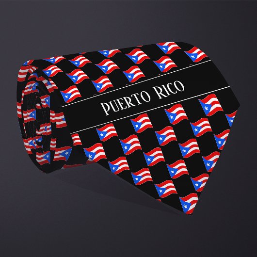 Wavy Puerto Rico Vlag Patroon Stropdas