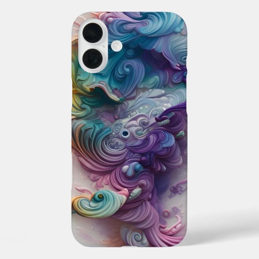 Wavy Rainbow Pastels AI Art Case-Mate iPhone Case (Achterkant)