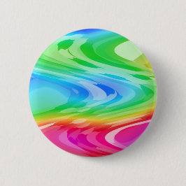 Wavy Rainbow Pattern Ronde Button 5,7 Cm