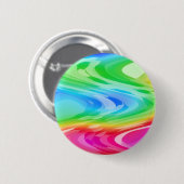 Wavy Rainbow Pattern Ronde Button 5,7 Cm (Voorkant /achterkant)