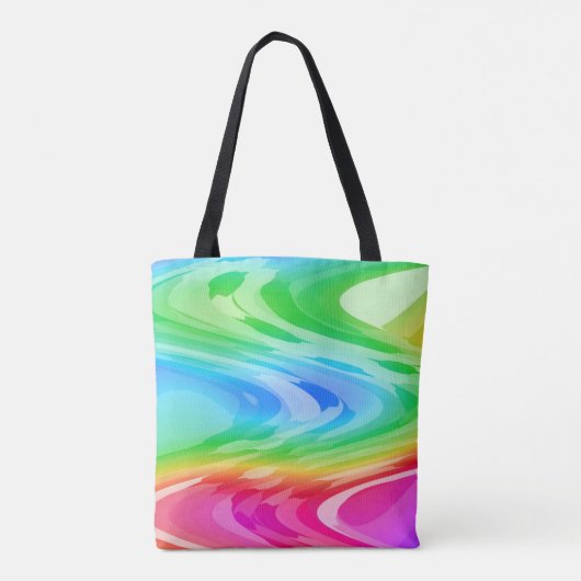 Wavy Rainbow Pattern Tote Bag (Achterkant)