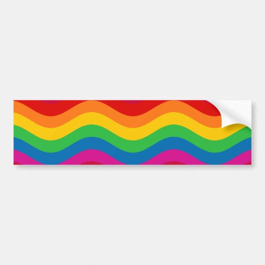Wavy Rainbow Stripes Bumpersticker (Voorkant)