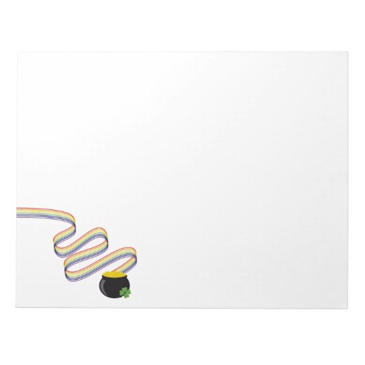 Wavy Rainbow Stripes Leading to Pot of Gold Notitieblok (Voorkant)