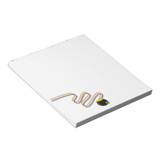 Wavy Rainbow Stripes Leading to Pot of Gold Notitieblok (Schuin)