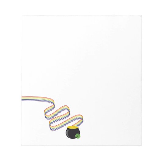 Wavy Rainbow Stripes Leading to Pot of Gold Notitieblok (Voorkant)
