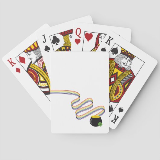 Wavy Rainbow Stripes Leading to Pot of Gold Pokerkaarten (Achterkant)