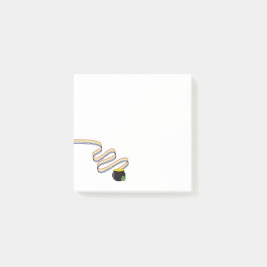 Wavy Rainbow Stripes Leading to Pot of Gold Post-it® Notes (Voorkant)