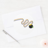 Wavy Rainbow Stripes Leading to Pot of Gold Ronde Sticker (Envelop)