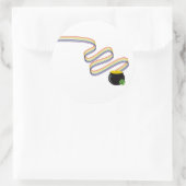 Wavy Rainbow Stripes Leading to Pot of Gold Ronde Sticker (Tas)