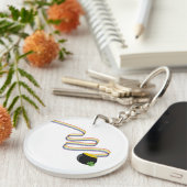 Wavy Rainbow Stripes Leading to Pot of Gold Sleutelhanger (Voorkant Rechts)