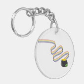 Wavy Rainbow Stripes Leading to Pot of Gold Sleutelhanger (Voorkant Links)
