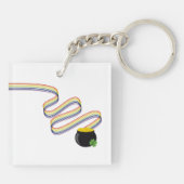 Wavy Rainbow Stripes Leading to Pot of Gold Sleutelhanger (Achterkant)