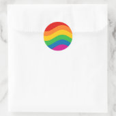 Wavy Rainbow Stripes Ronde Sticker (Tas)