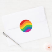Wavy Rainbow Stripes Ronde Sticker (Envelop)