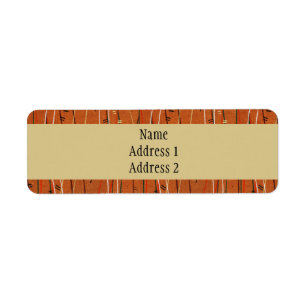 Wavy Red Stripes Japans Abstract Etiket