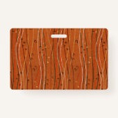 Wavy Red Stripes: moderne Japanse Abstracte kunst Badge (Achterkant)