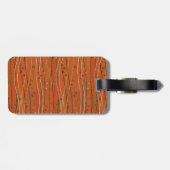 Wavy Red Stripes: moderne Japanse Abstracte kunst Bagagelabel (Achterkant horizontaal)