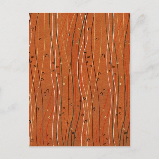 Wavy Red Stripes: moderne Japanse Abstracte kunst Briefkaart (Voorkant)