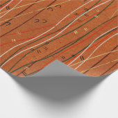 Wavy Red Stripes: moderne Japanse Abstracte kunst Cadeaupapier (Hoek)