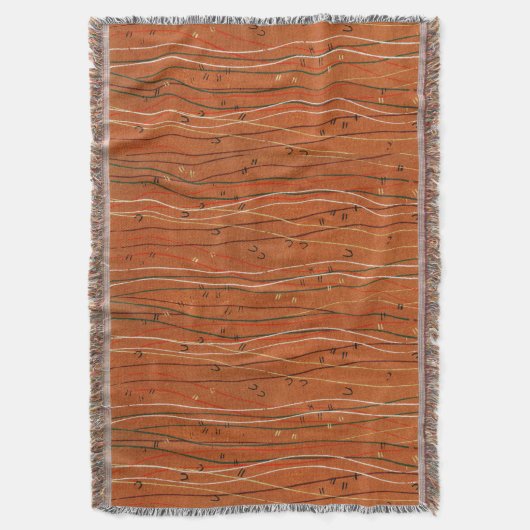 Wavy Red Stripes: moderne Japanse Abstracte kunst Deken (Voorkant Verticaal)