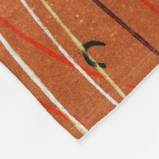 Wavy Red Stripes: moderne Japanse Abstracte kunst Fleece Deken (Hoek)