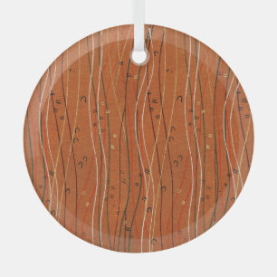 Wavy Red Stripes: moderne Japanse Abstracte kunst Glas Ornament