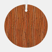 Wavy Red Stripes: moderne Japanse Abstracte kunst Glas Ornament (Achterkant)