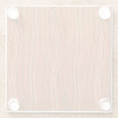 Wavy Red Stripes: moderne Japanse Abstracte kunst Glazen Onderzetter (Achterkant)