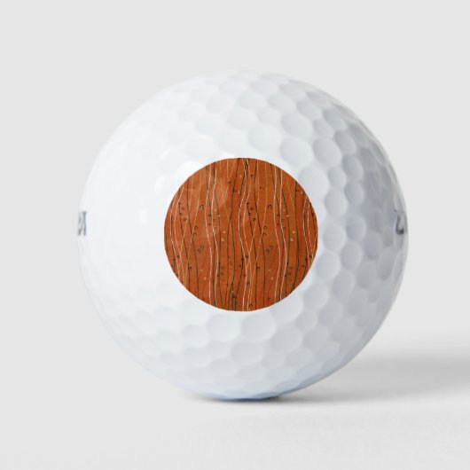 Wavy Red Stripes: moderne Japanse Abstracte kunst Golfballen (Voorkant)
