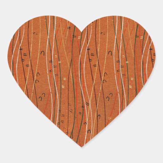 Wavy Red Stripes: moderne Japanse Abstracte kunst Hart Sticker (Voorkant)