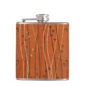 Wavy Red Stripes: moderne Japanse Abstracte kunst Heupfles (Voorkant)