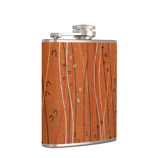 Wavy Red Stripes: moderne Japanse Abstracte kunst Heupfles (Rechts)