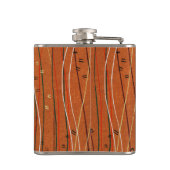 Wavy Red Stripes: moderne Japanse Abstracte kunst Heupfles (Achterkant)