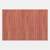 Wavy Red Stripes: moderne Japanse Abstracte kunst Inpakpapier Vel (Voorkant 3)