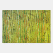 Wavy Red Stripes: moderne Japanse Abstracte kunst Inpakpapier Vel (Voorkant 2)