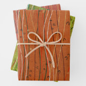 Wavy Red Stripes: moderne Japanse Abstracte kunst Inpakpapier Vel (In situ)