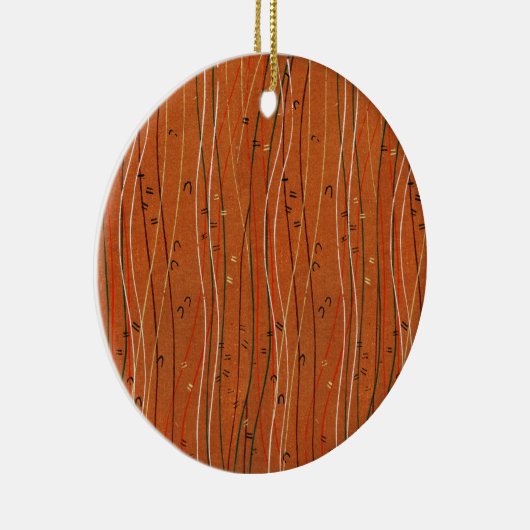 Wavy Red Stripes: moderne Japanse Abstracte kunst Keramisch Ornament (Rechts)