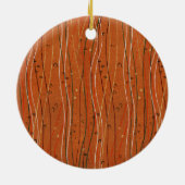 Wavy Red Stripes: moderne Japanse Abstracte kunst Keramisch Ornament (Achterkant)