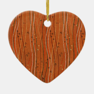 Wavy Red Stripes: moderne Japanse Abstracte kunst Keramisch Ornament