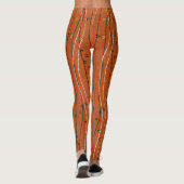 Wavy Red Stripes: moderne Japanse Abstracte kunst Leggings (Achterkant)