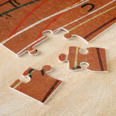 Wavy Red Stripes: moderne Japanse Abstracte kunst Legpuzzel (Zijkant)