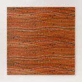 Wavy Red Stripes: moderne Japanse Abstracte kunst Legpuzzel (Horizontaal)